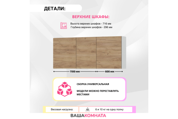 Кухня "Лаванда" 1,7м (без столешницы)